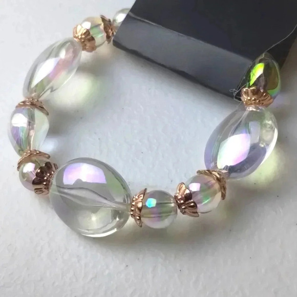 Iridescent Illusions Copper Multicolored Bracelet One Size Colorful Arm Candy - Picture 3 of 3